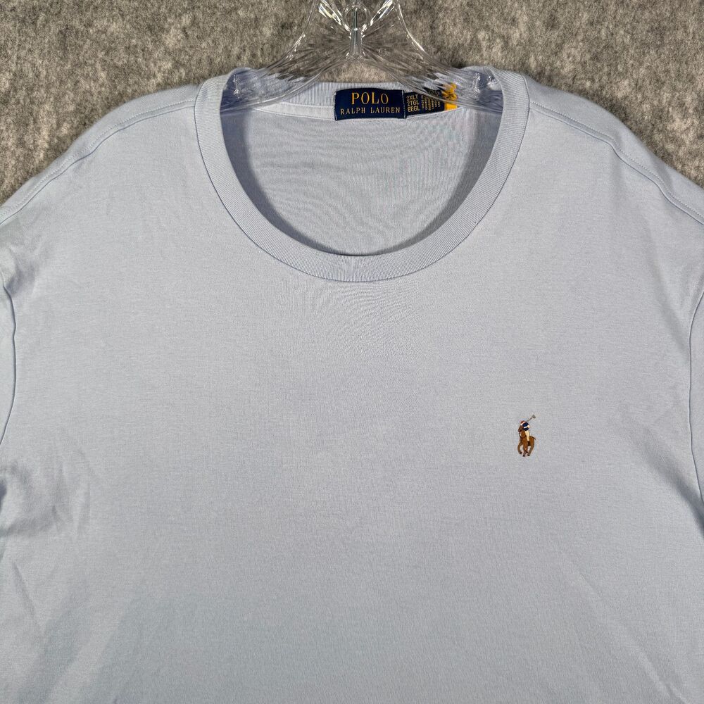 Polo Ralph Lauren T Shirt Mens 2XLT Blue Flesh Pony Crewneck Casual Summer